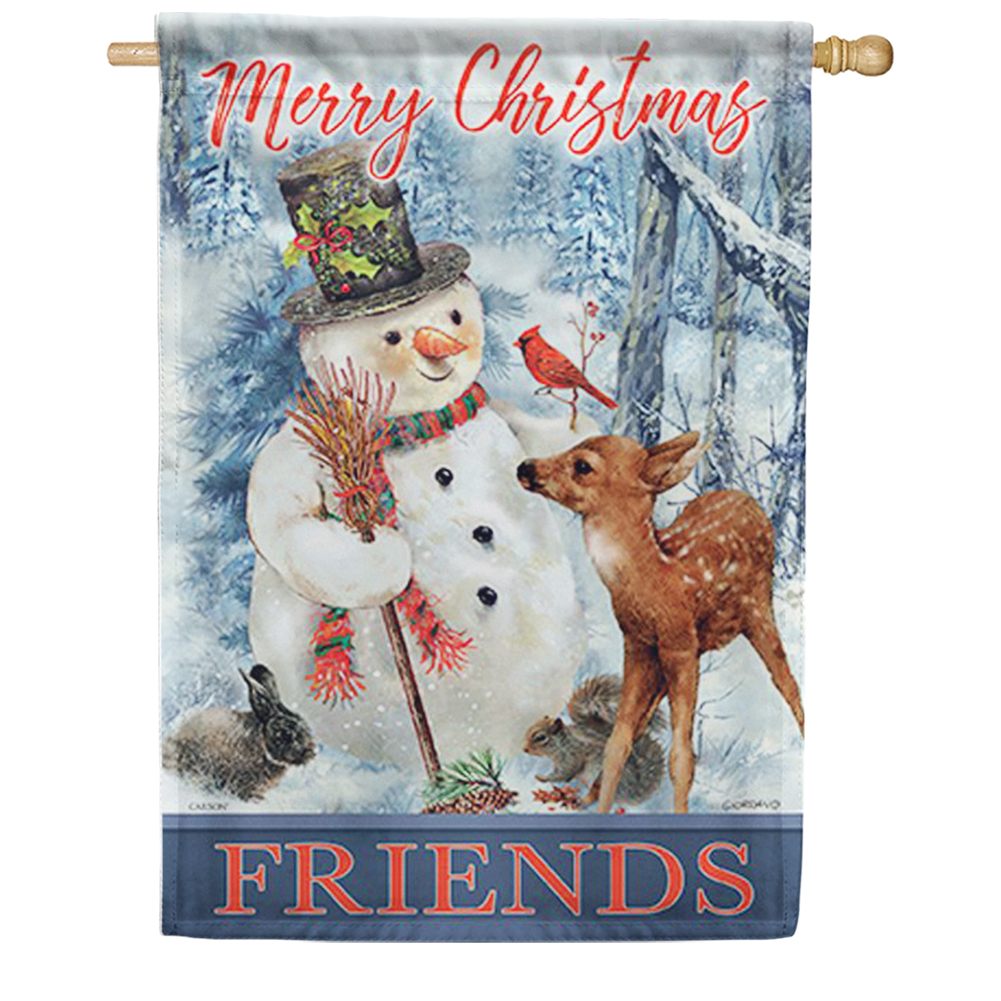 Merry Christmas Friends Double Sided House Flag
