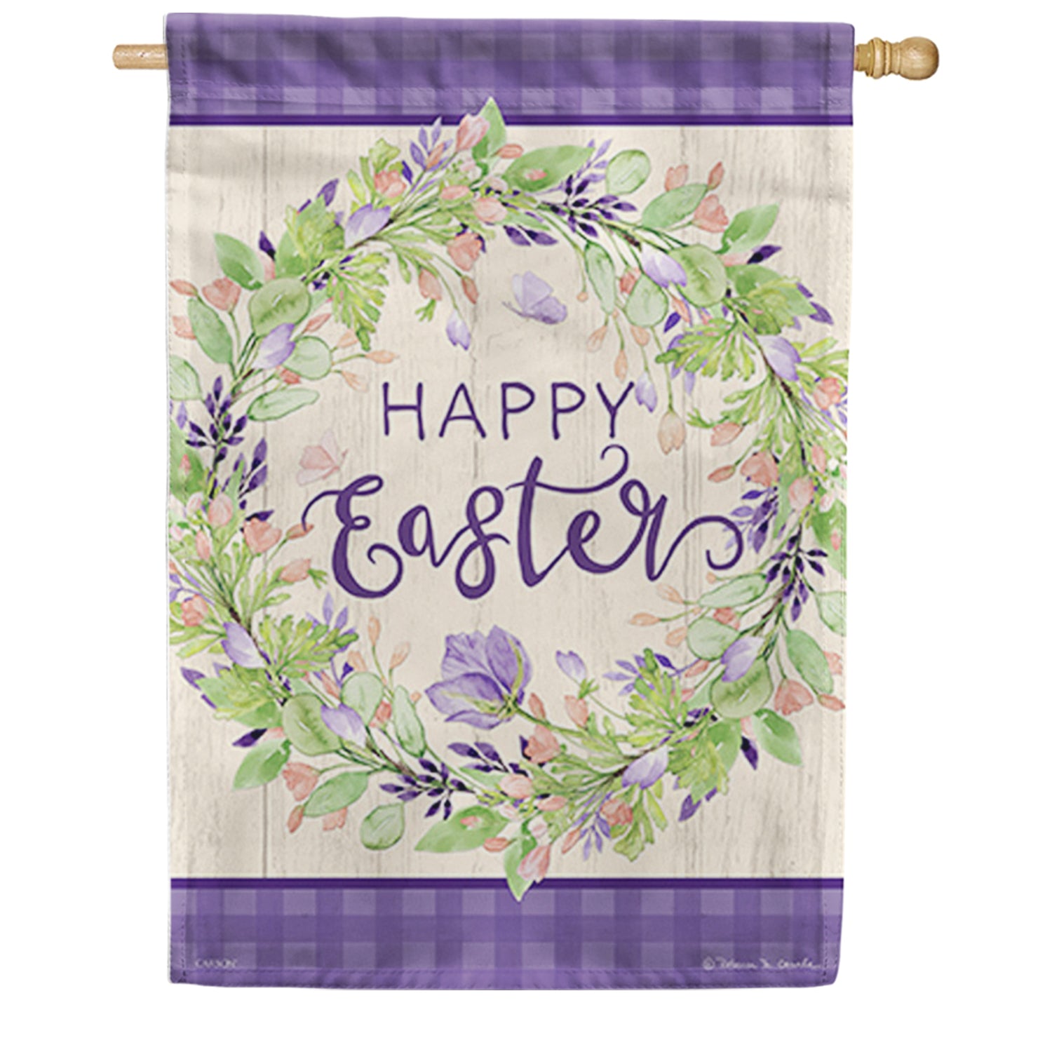 Sweet Easter Wreath House Flag