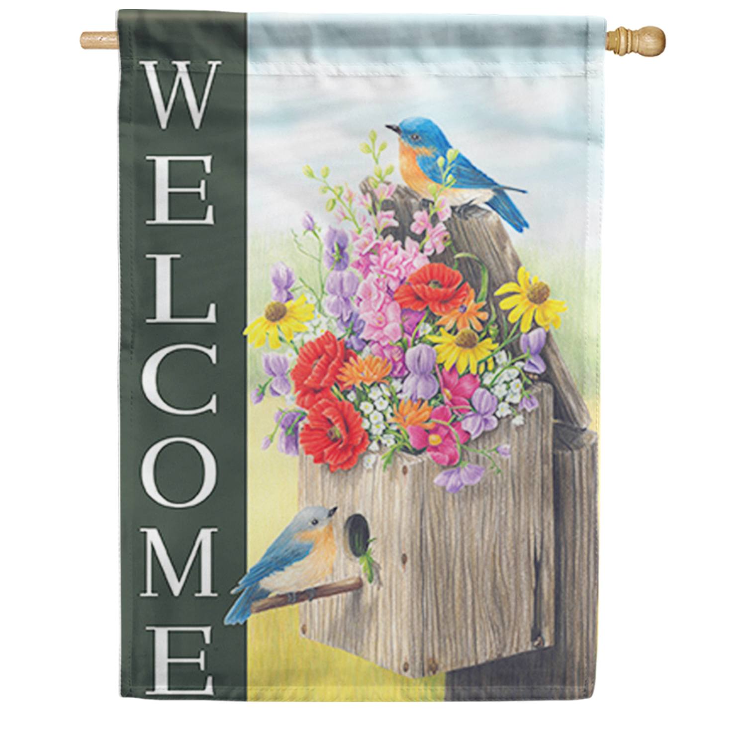 Bluebird Home House Flag