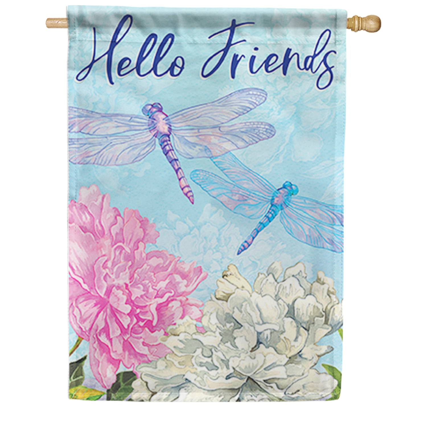 Happy Dragonflies House Flag