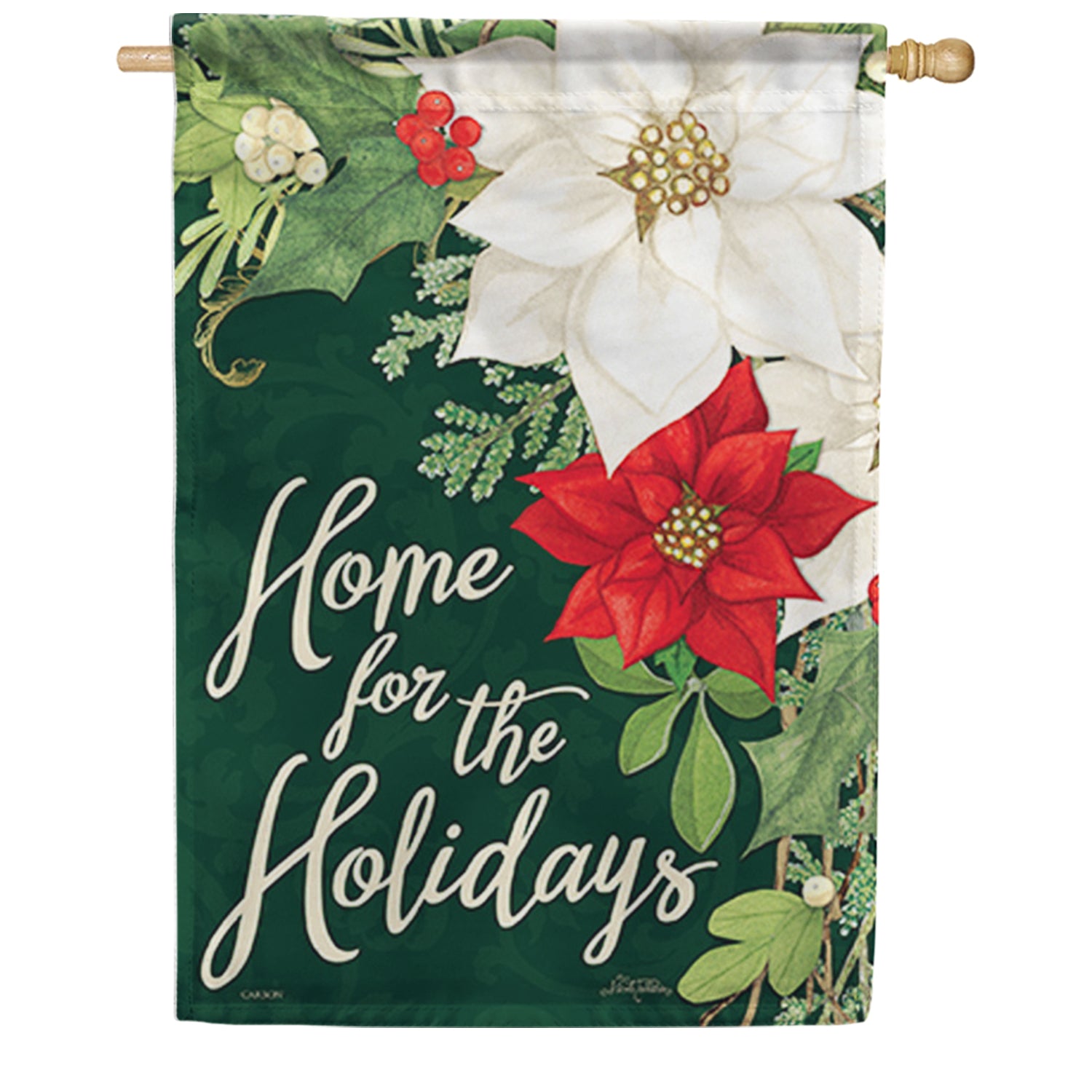 Poinsettia Holidays House Flag