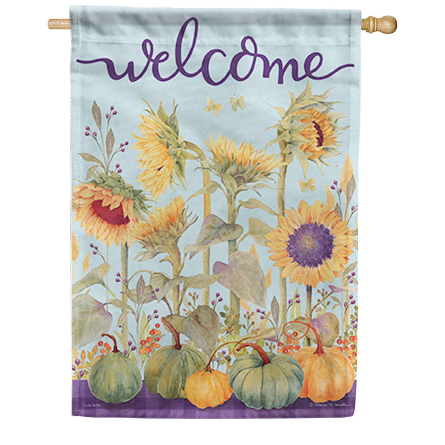 Sunflowers & Pumpkins Welcome House Flag
