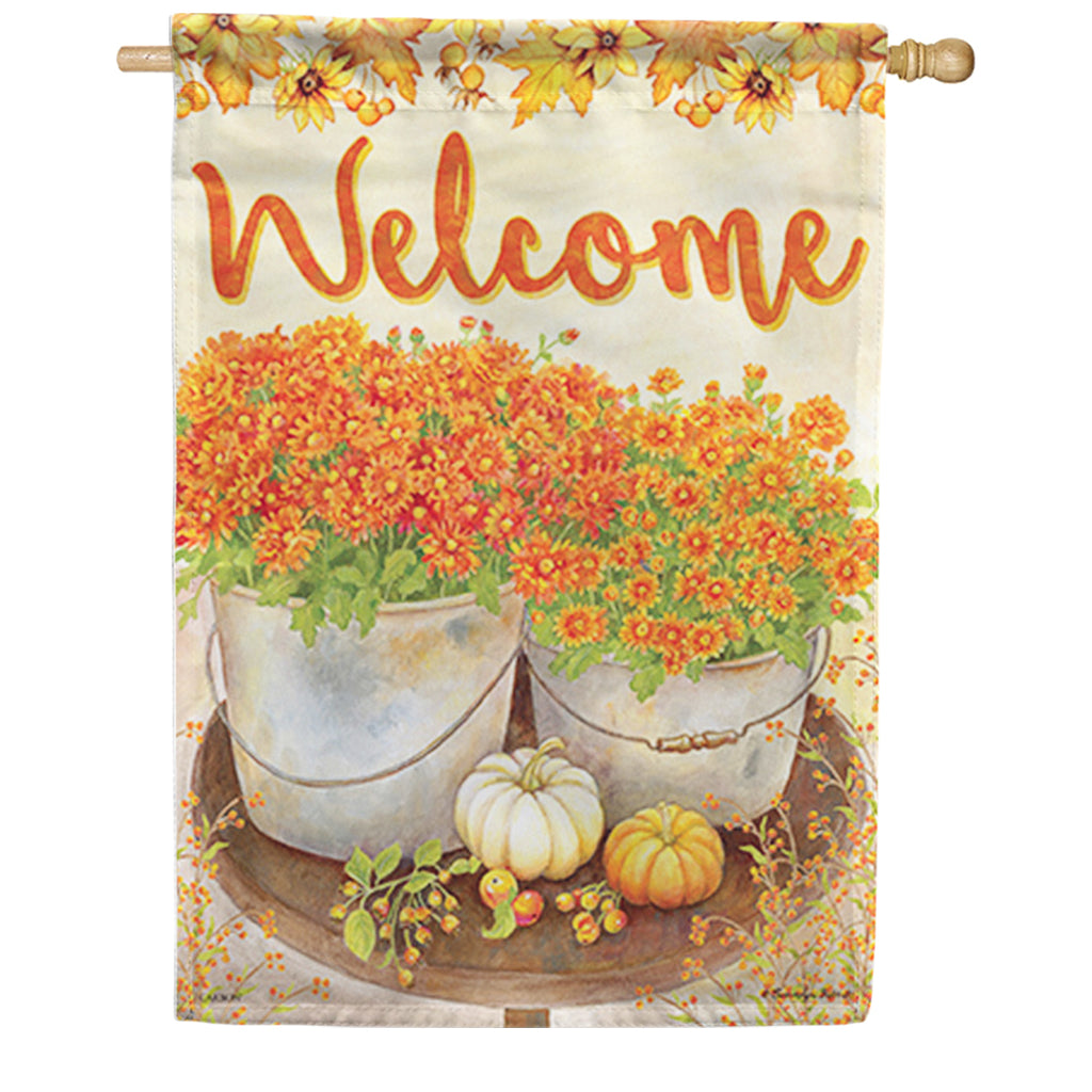 Mums & Pumpkins House Flag