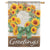 Sage Sunflower Wreath House Flag