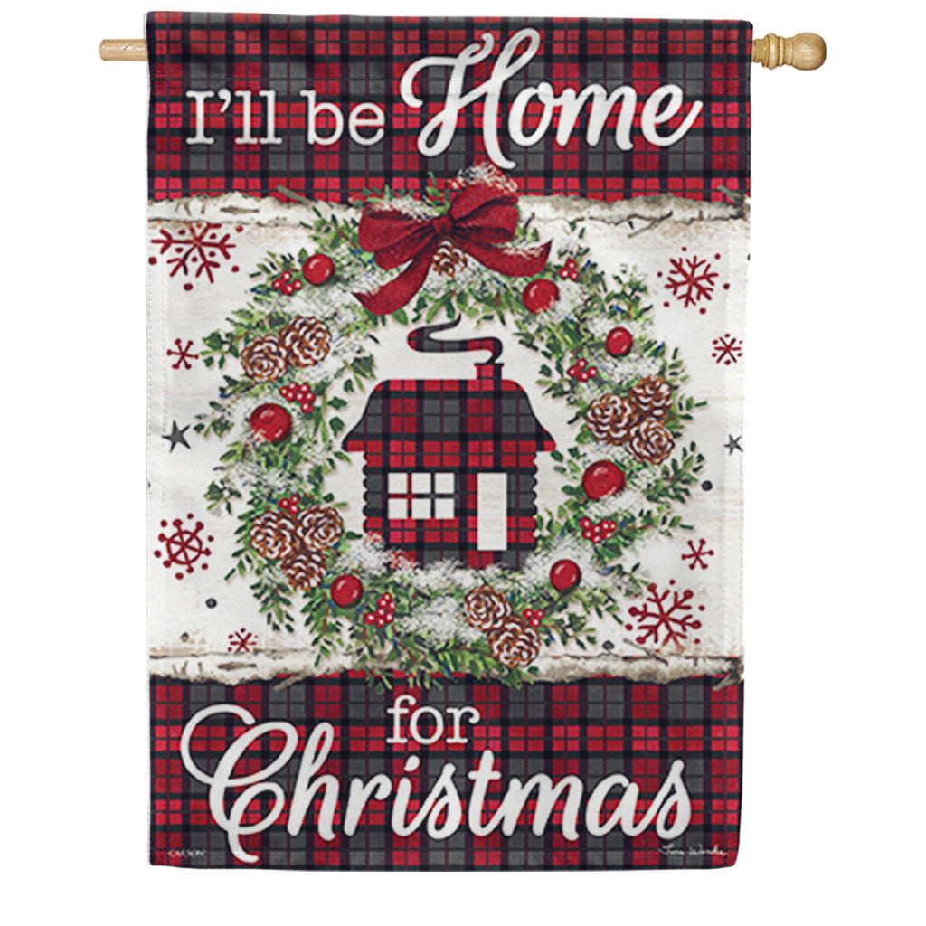 Plaid Cabin House Flag