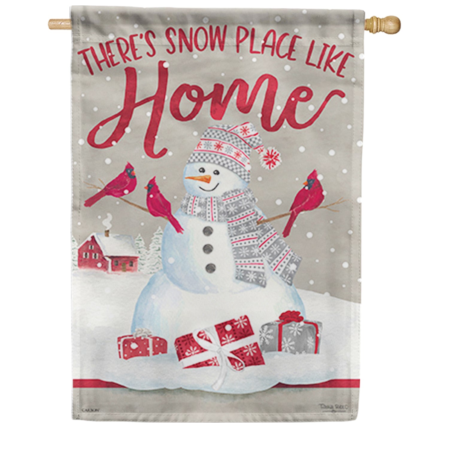 Carson Snow Place Like Home House Flag