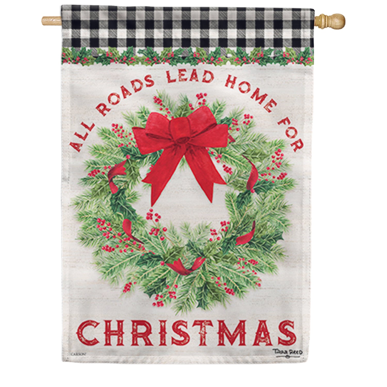 All Roads Lead Home For Christmas House Flag