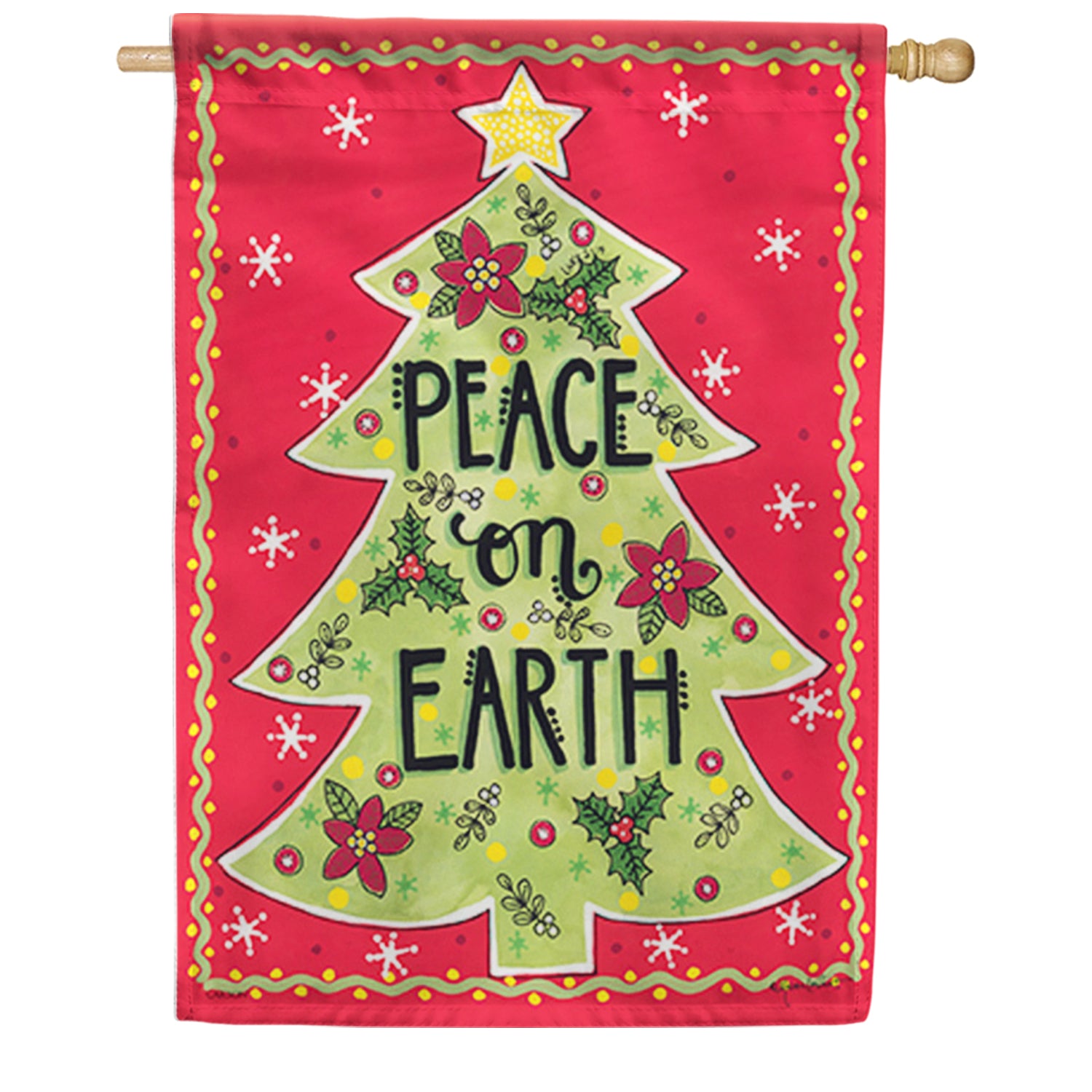 Christmas Peace House Flag