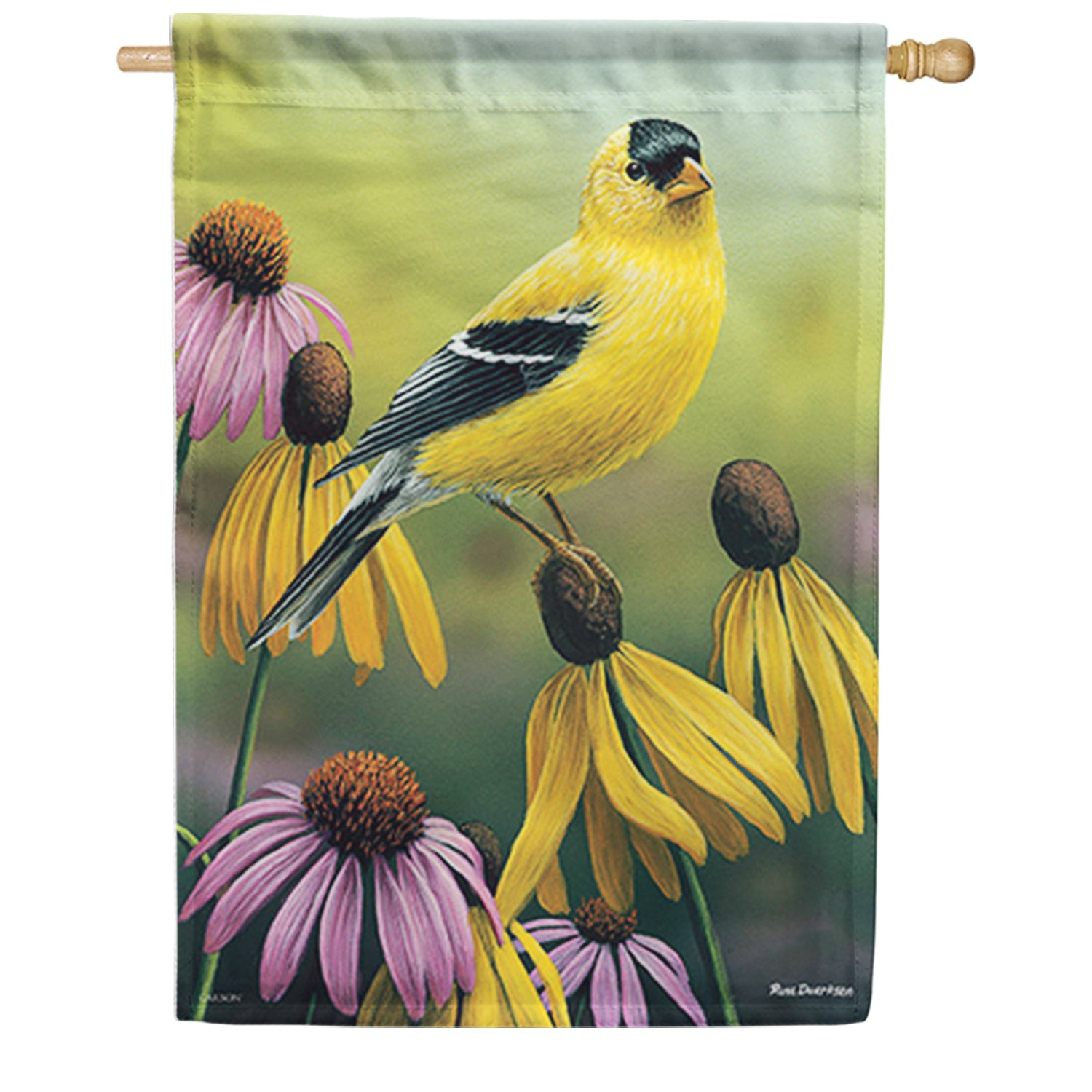 Goldfinch & Coneflower House Flag