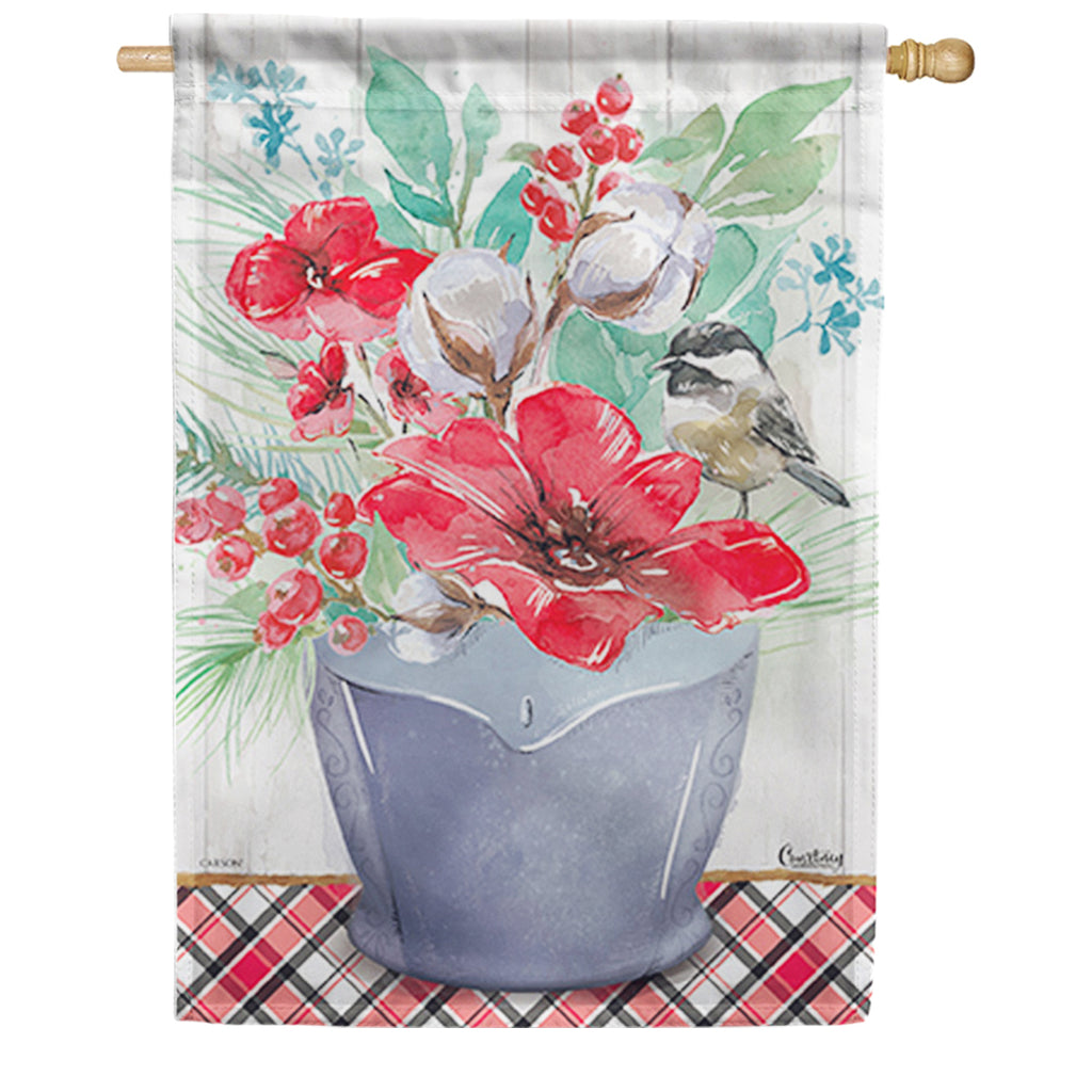Christmas Cotton House Flag