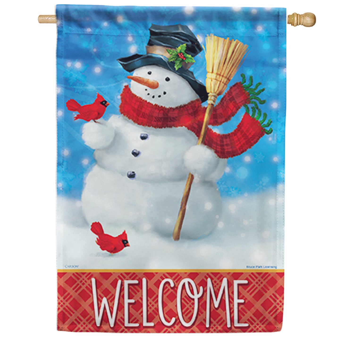 Blustery Snowman House Flag