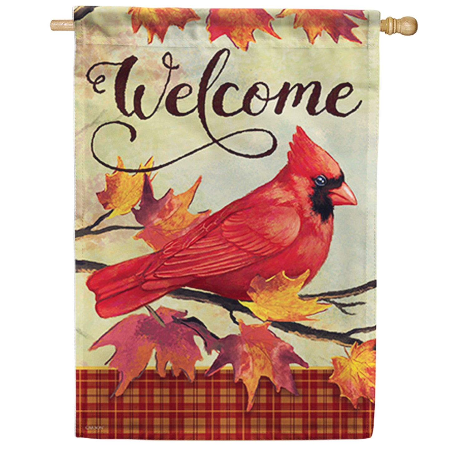 Autumn Day Cardinal House Flag