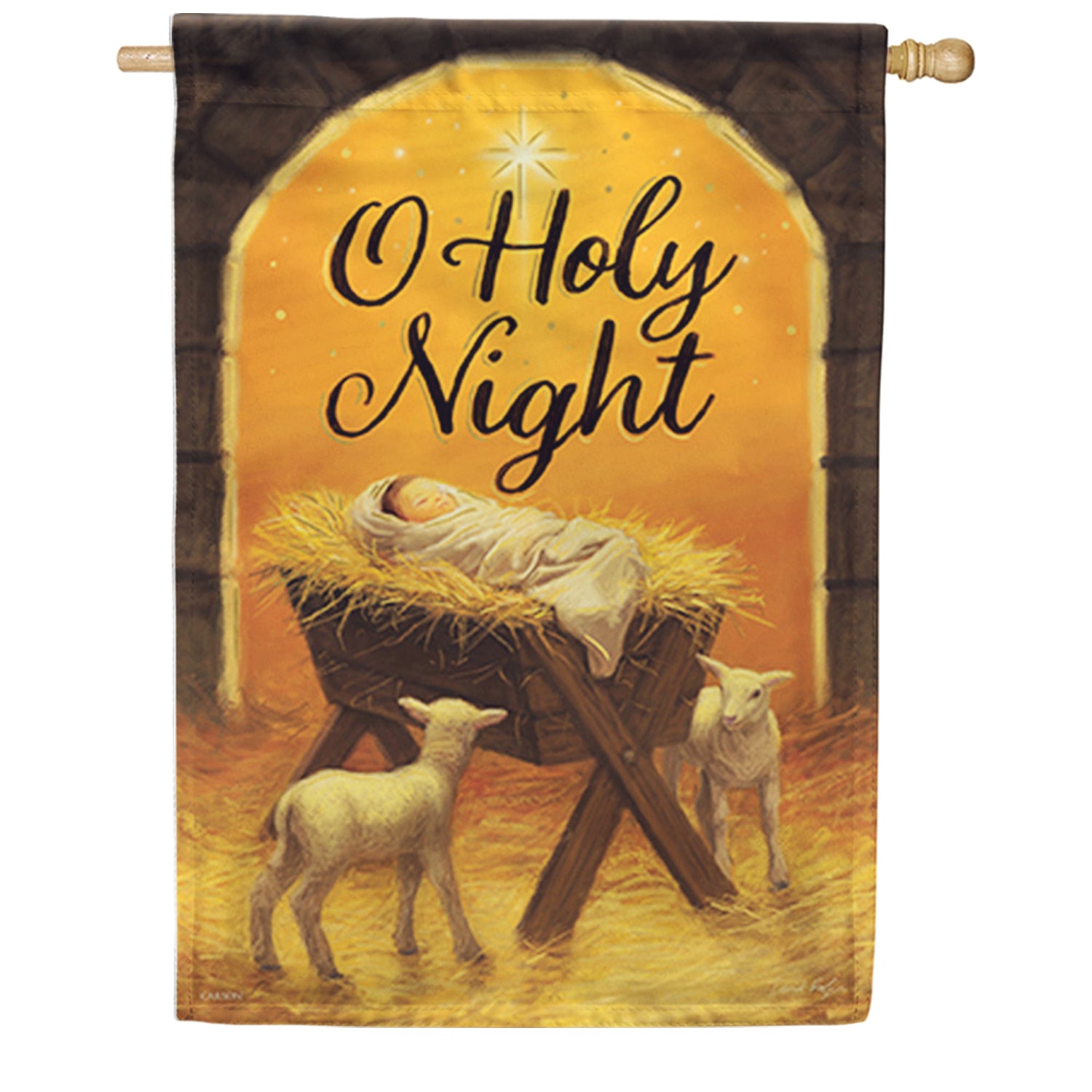 Holy Night Nativity House Flag