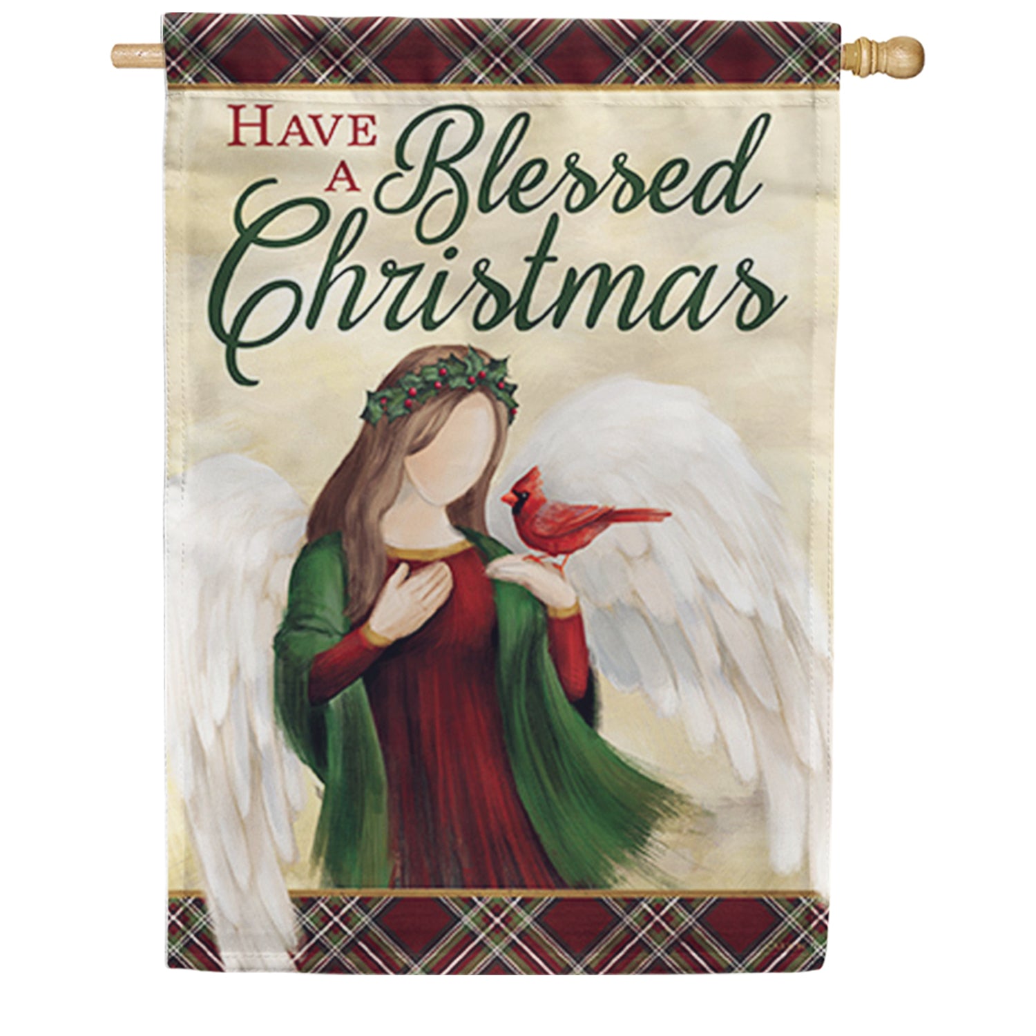 Christmas Blessing Angel House Flag