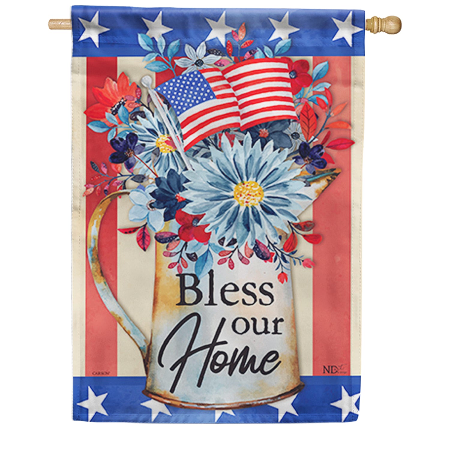 Americana Floral Home House Flag