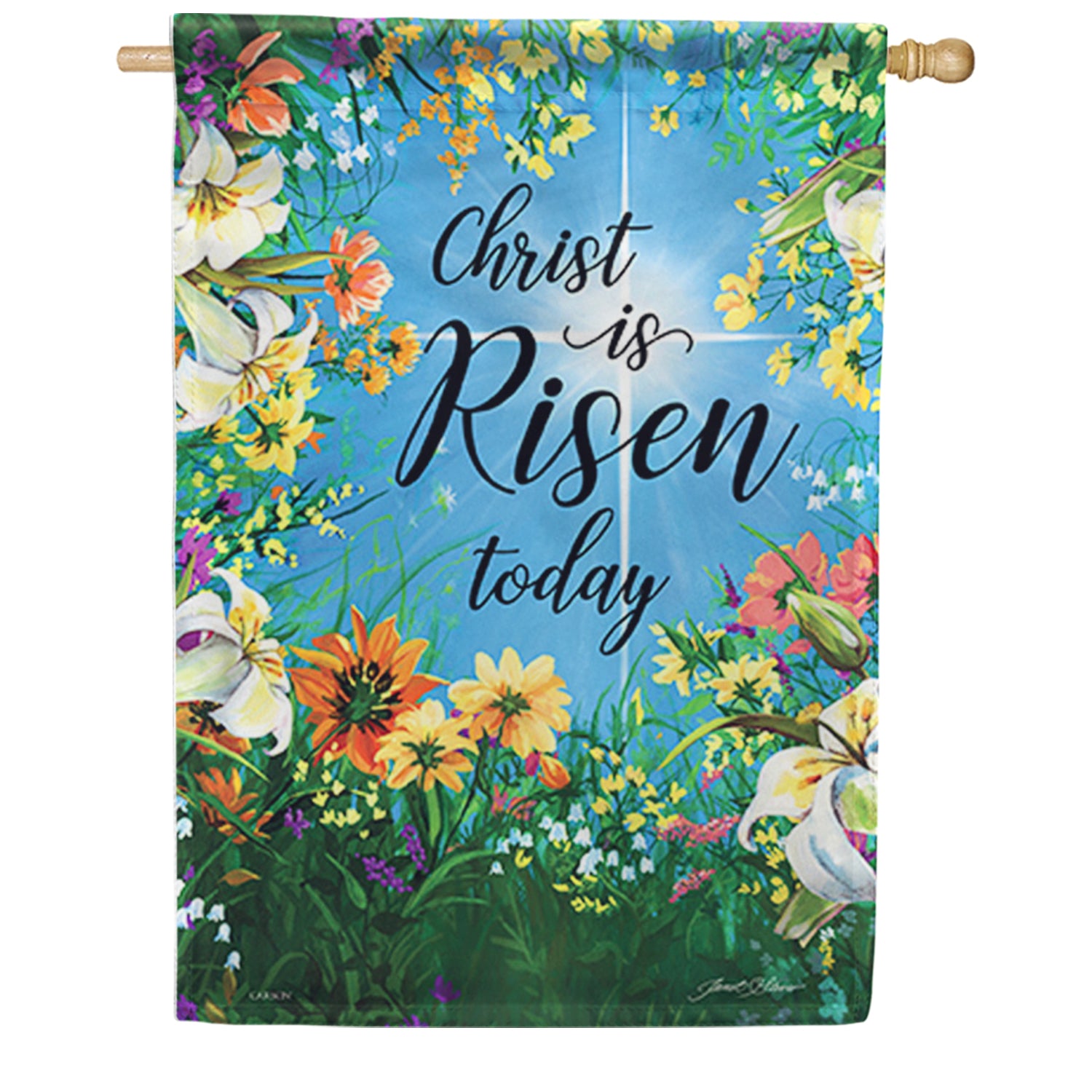 Blessed Easter House Flag