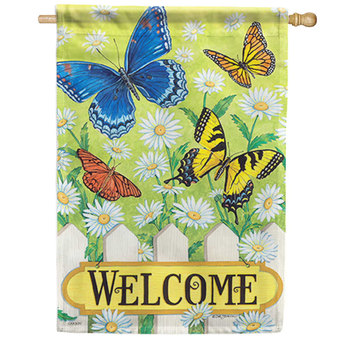 Bright Butterflies House Flag