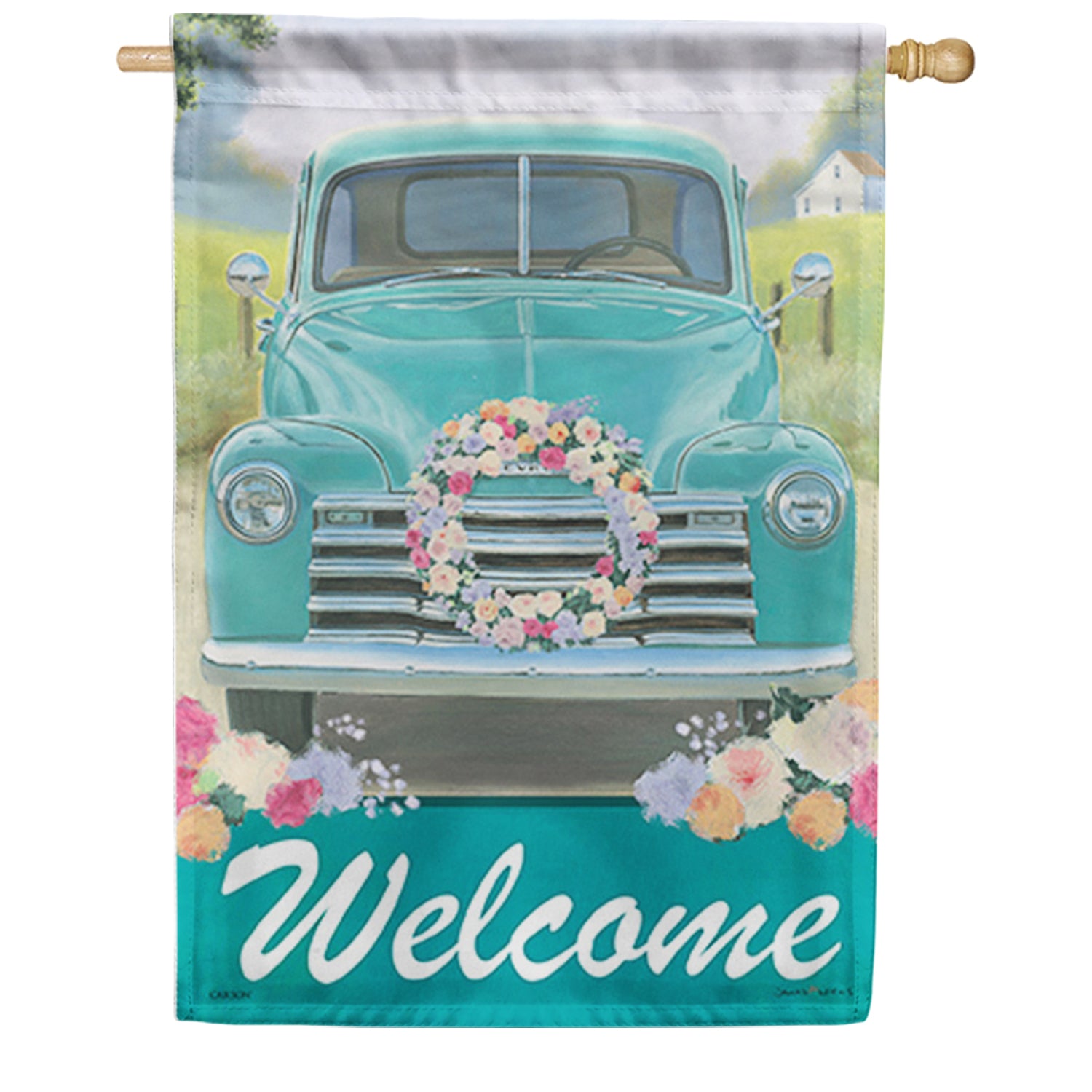 Country Truck House Flag