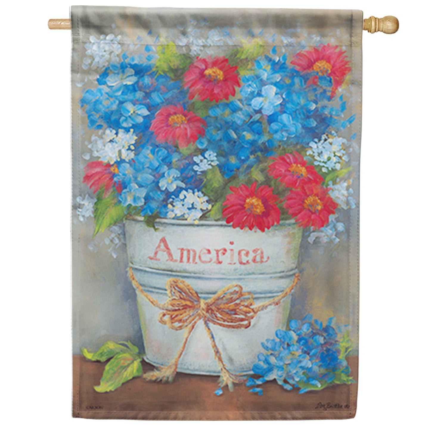 Flower Bucket House Flag