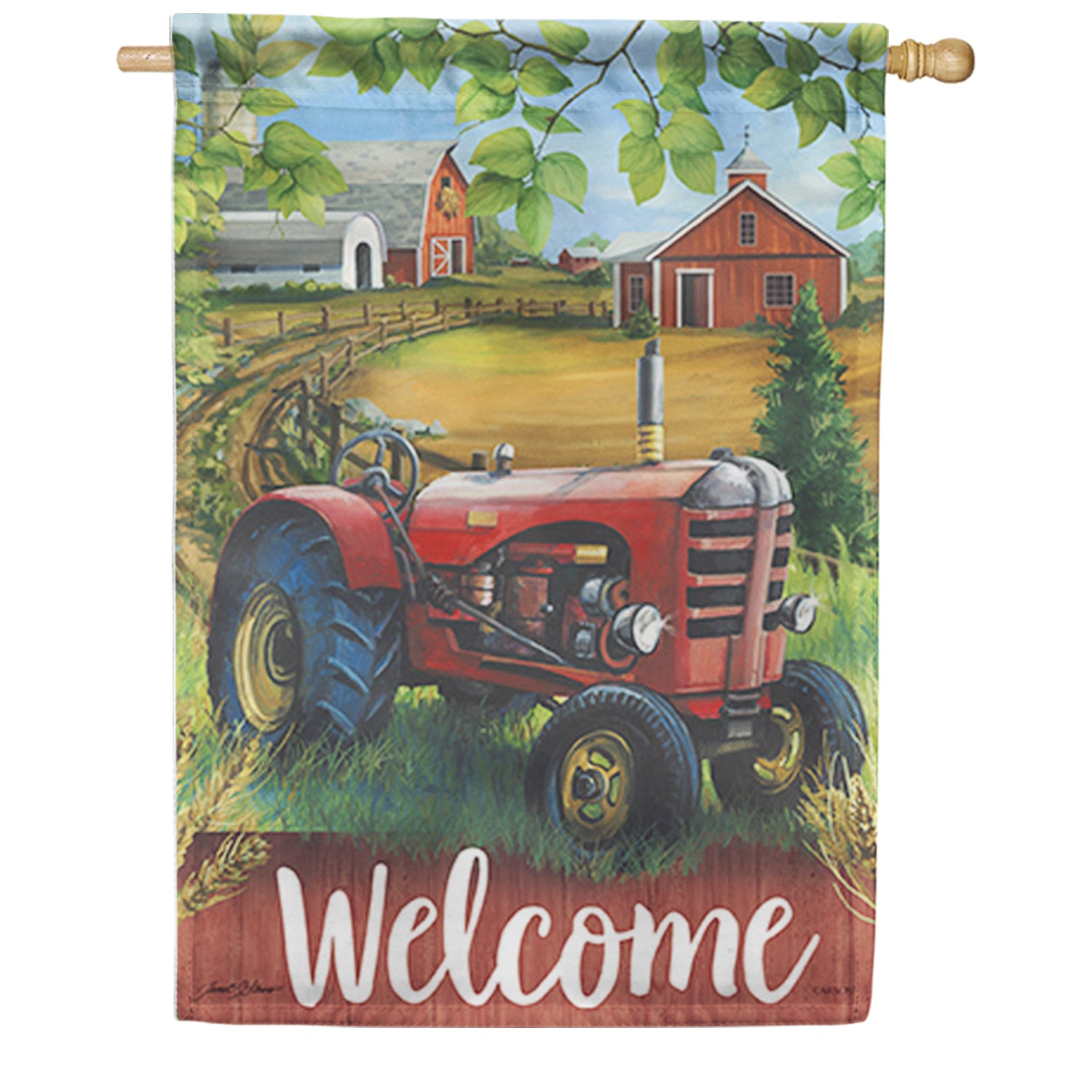 Farm Tractor House Flag