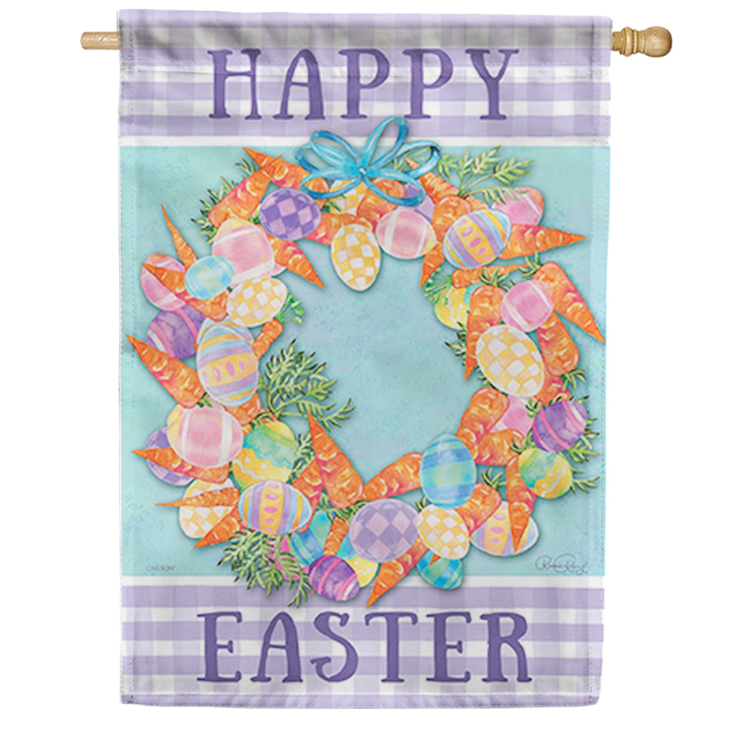 Carrot Wreath Easter House Flag