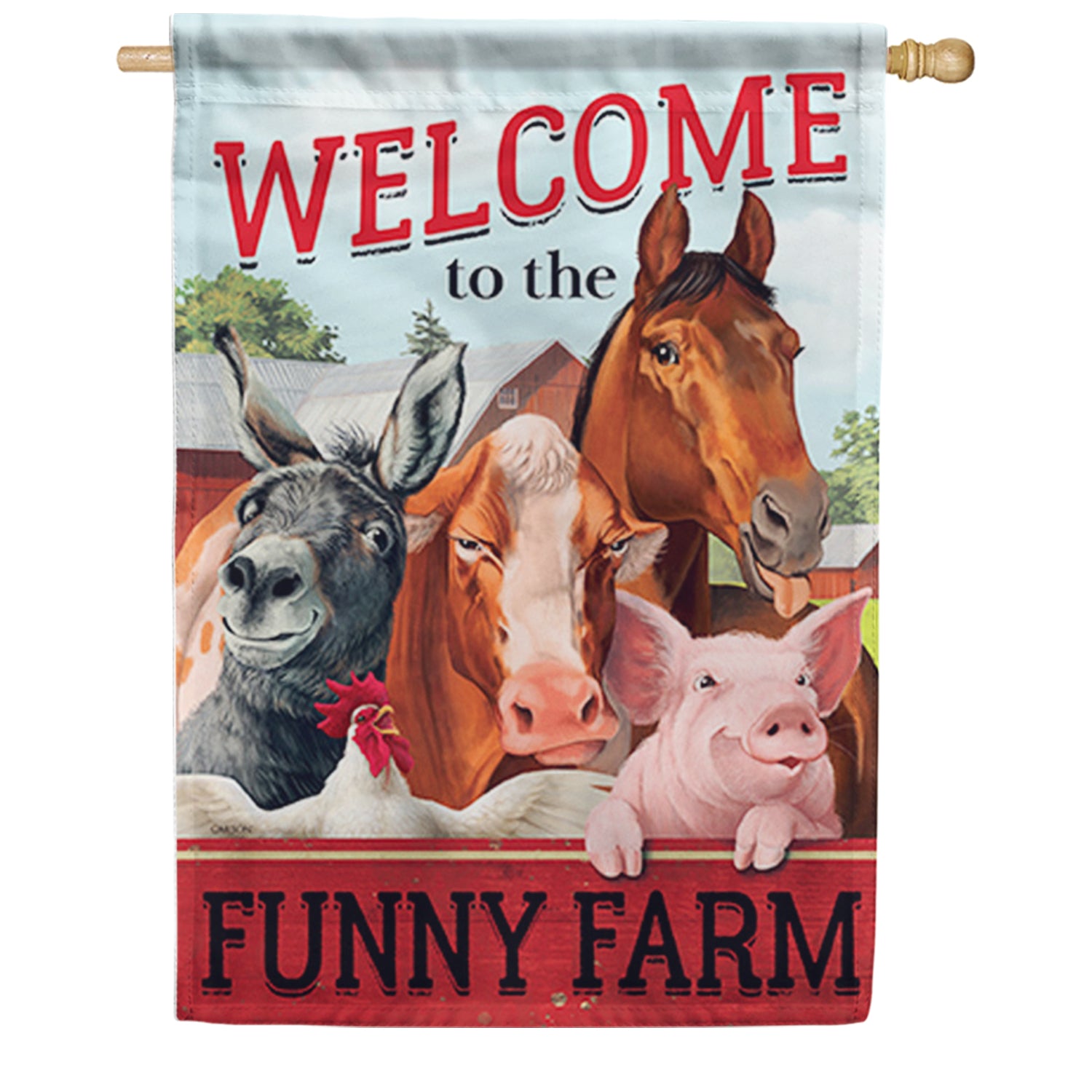 Funny Farm Welcome House Flag