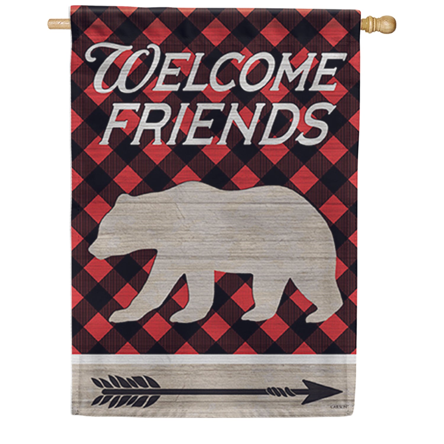 Carson Welcome Bear House Flag