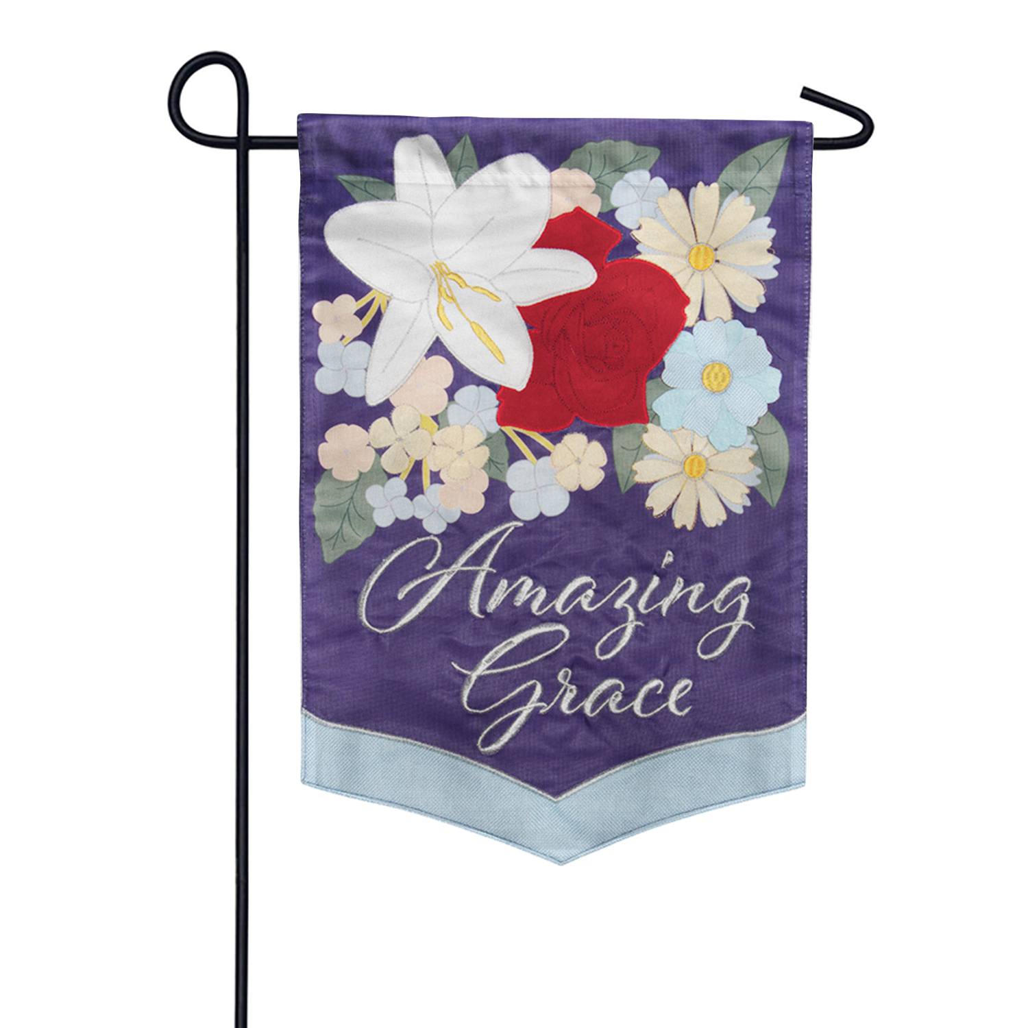 Amazing Grace Applique Garden Flag