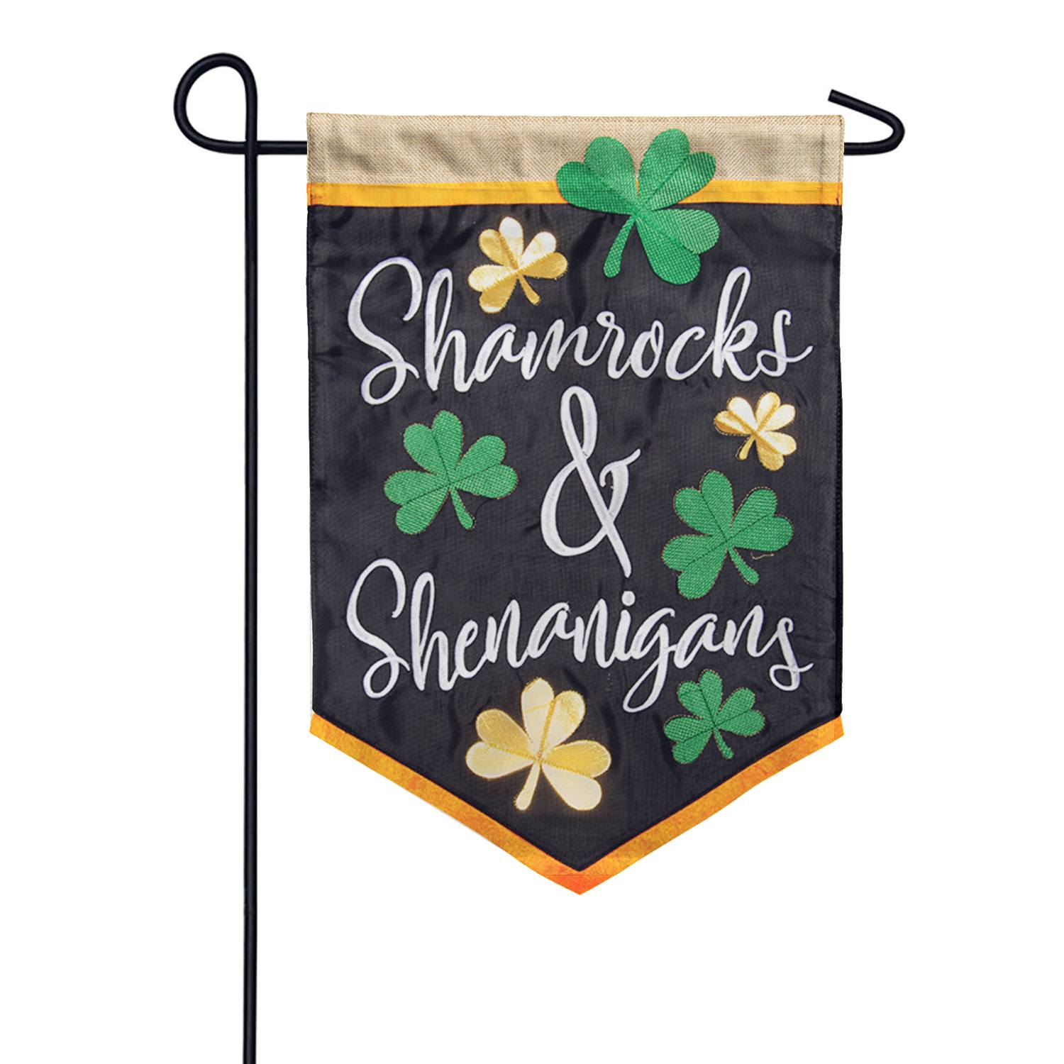 Shenanigans Applique Garden Flag