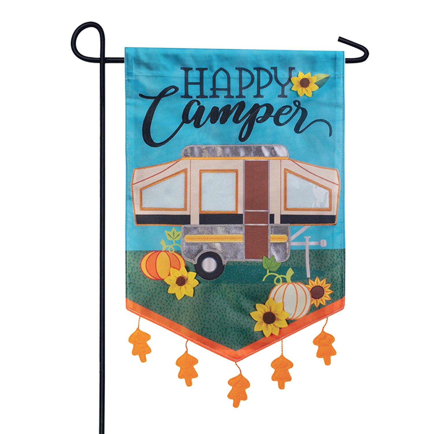 Happy Camper Double Applique Garden Flag