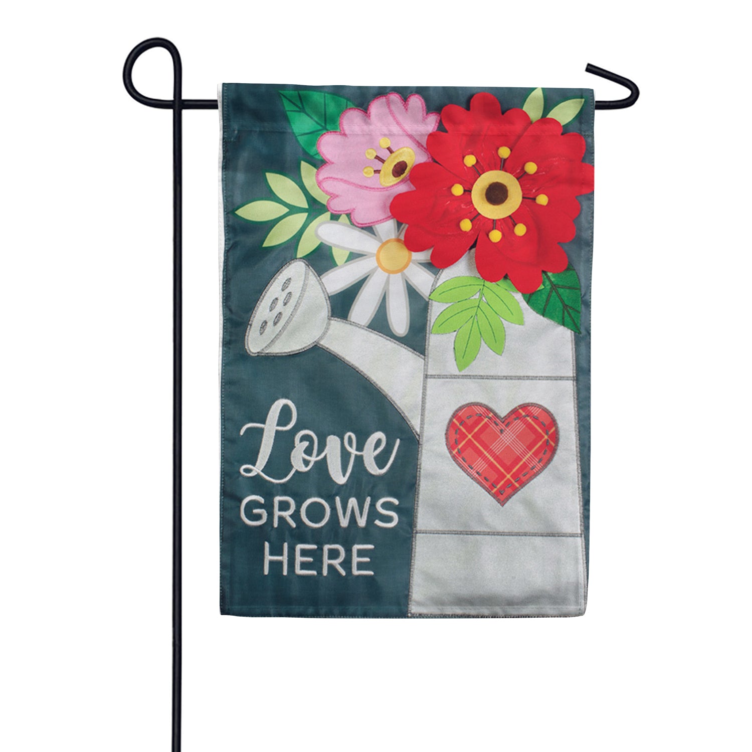 Watering Can Double Applique Garden Flag