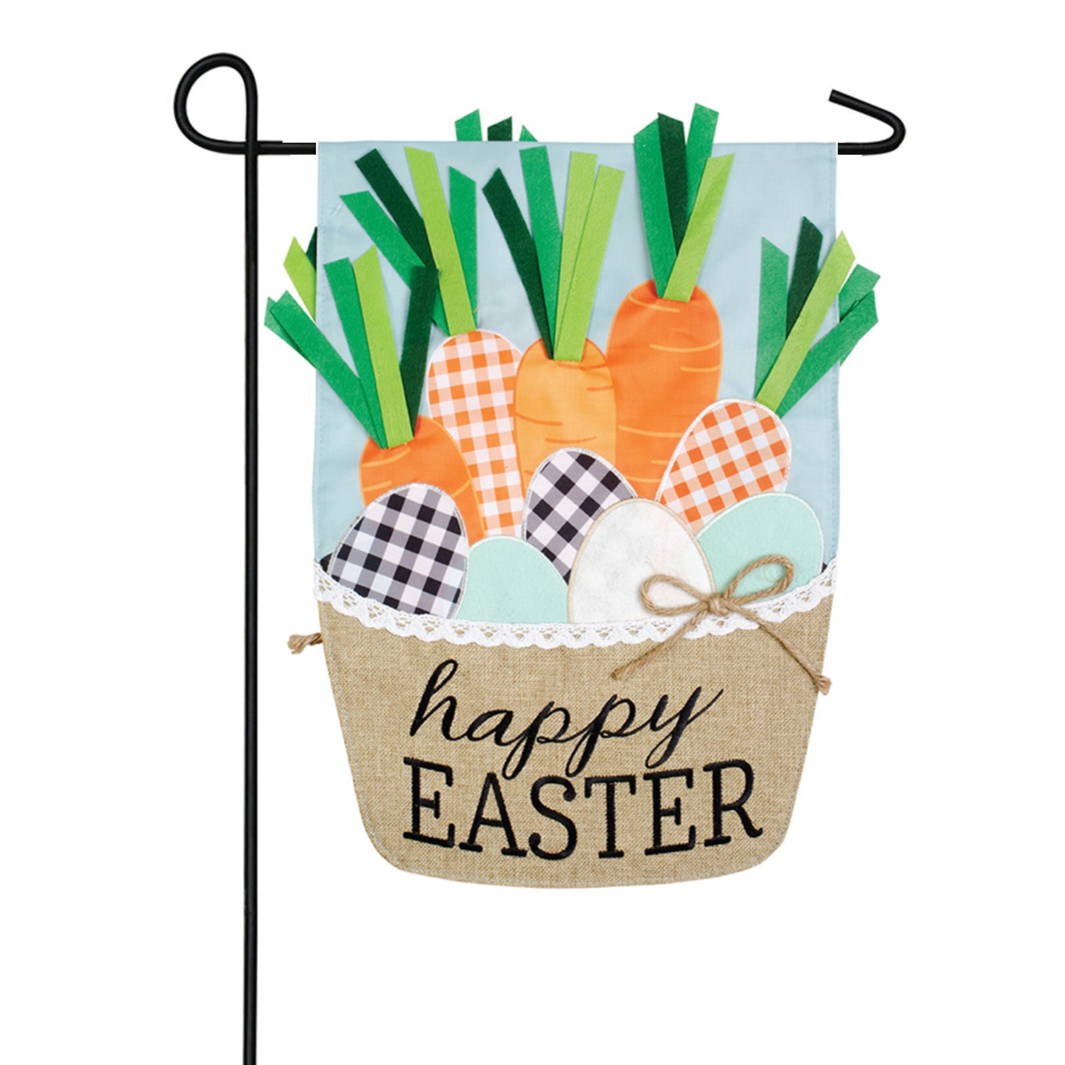 Carrot Basket Double Applique Garden Flag