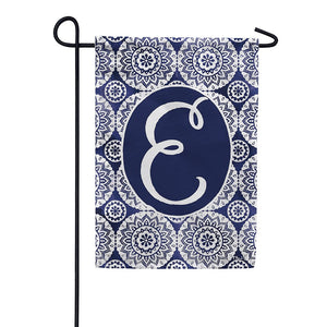 Indigo Boho Monogram Double Sided Garden Flag