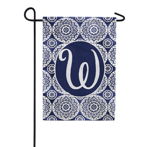 Indigo Boho Monogram Double Sided Garden Flag