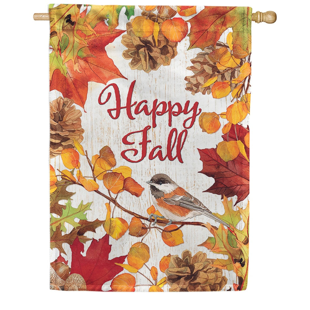 Leaves & Pinecones Double Sided House Flag