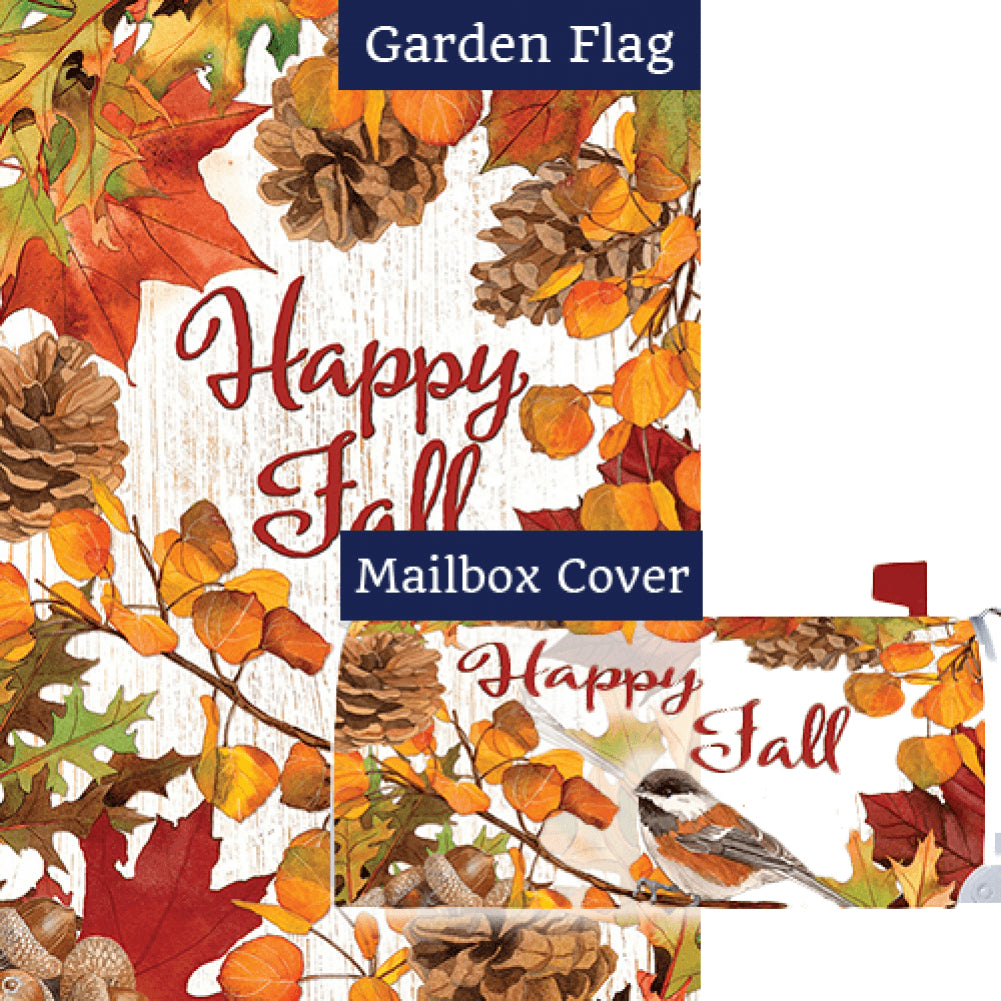 Leaves & Pinecones Double Sided Flag Mailwrap Set (2 Pieces)