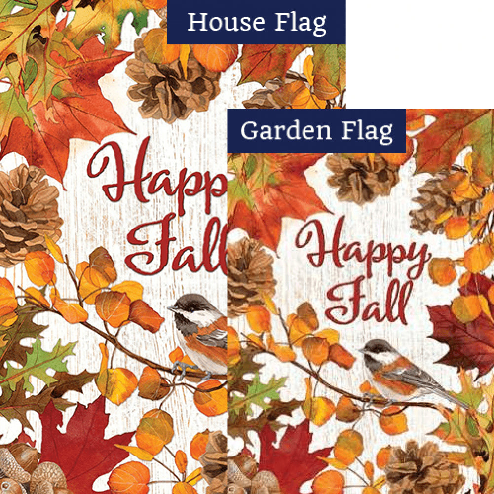 Leaves & Pinecones Double Sided Flags Set (2 Pieces)