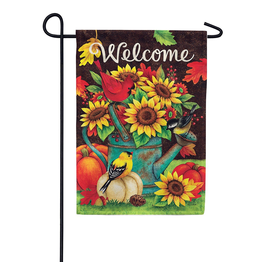 Sunflowers & Birds Double Sided Garden Flag