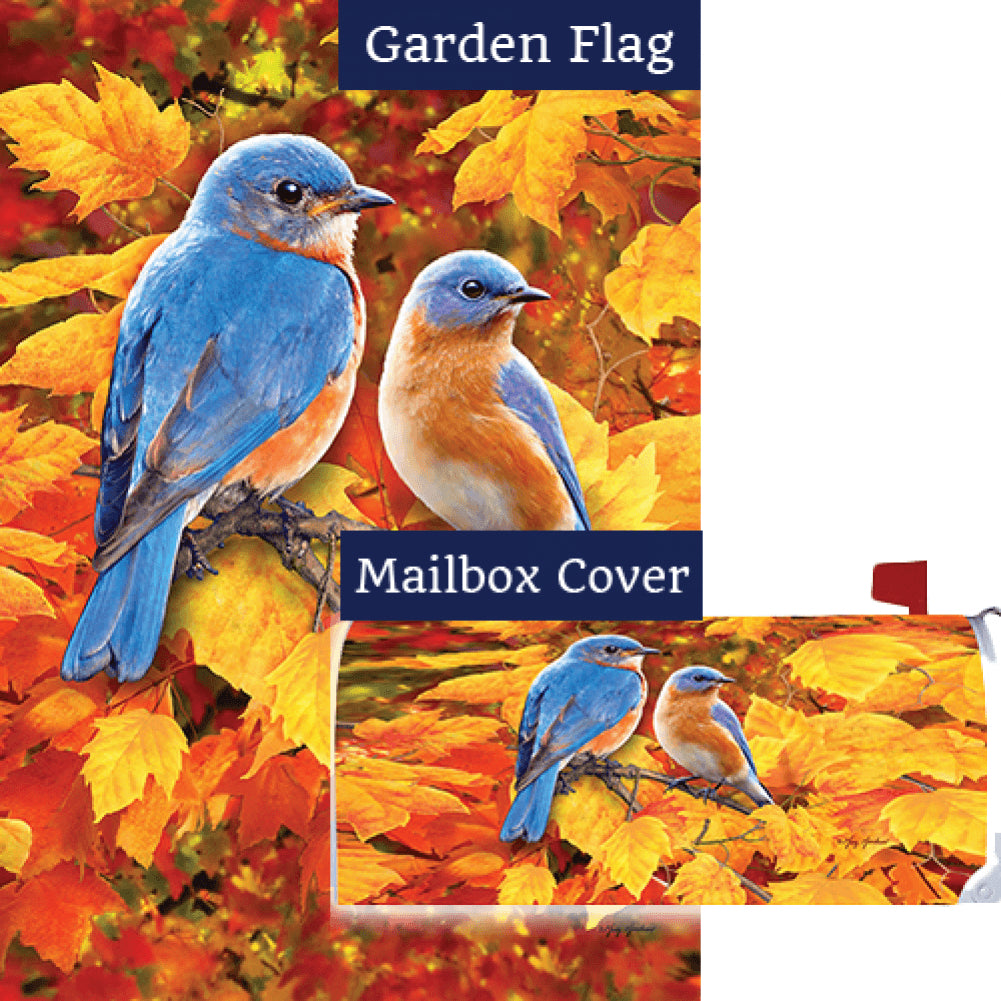 Fall Bluebirds Flag Mailwrap Set (2 Pieces)