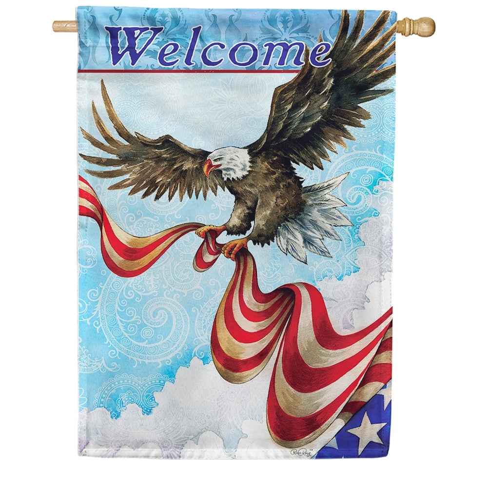 Patriotic Eagle Double Sided House Flag