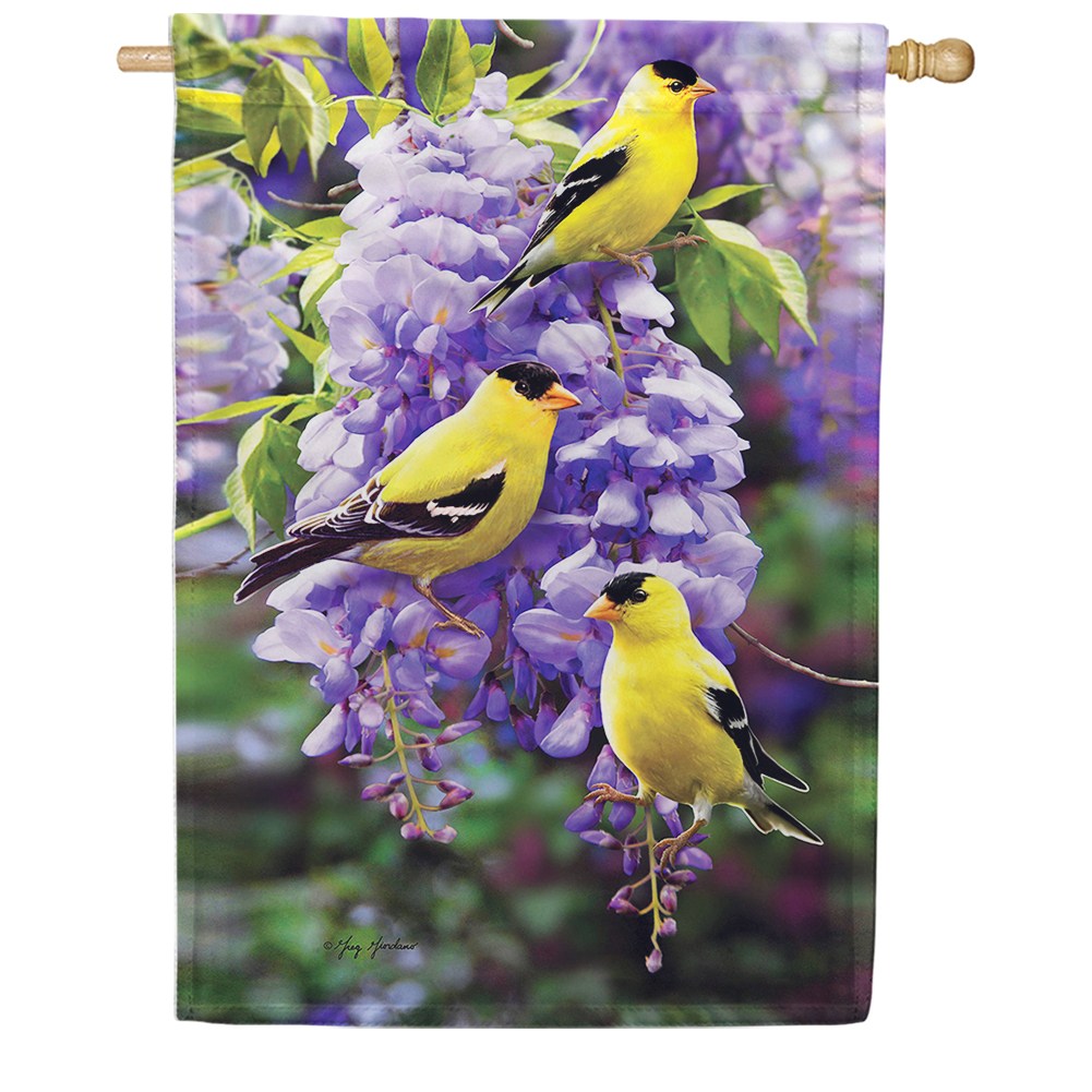 Goldfinch Wisteria House Flag