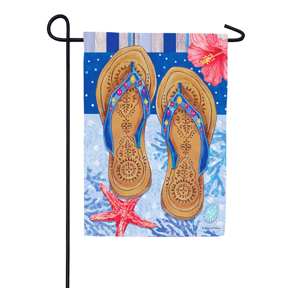 Beaded Sandals Garden Flag