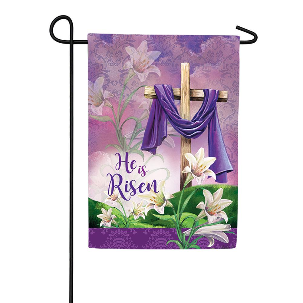 Custom Decor He is Risen Double Sided Garden Flag