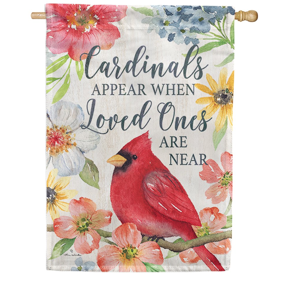 Custom Decor Cardinals Appear Double Sided House Flag