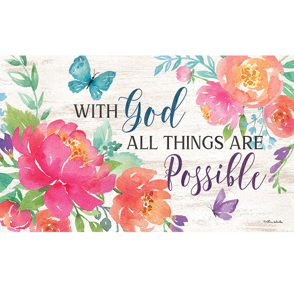 With God All Things Are Possible Doormat