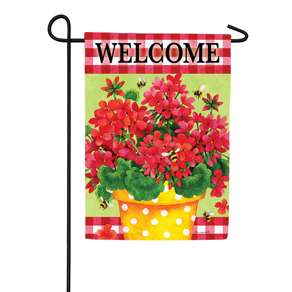 Geranium Gingham Double Sided Garden Flag