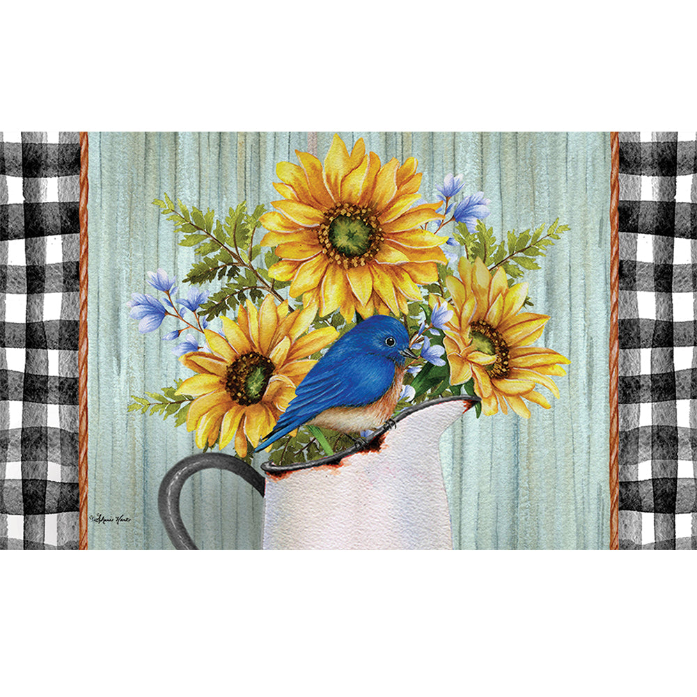 Bluebirds & Sunflowers Doormat