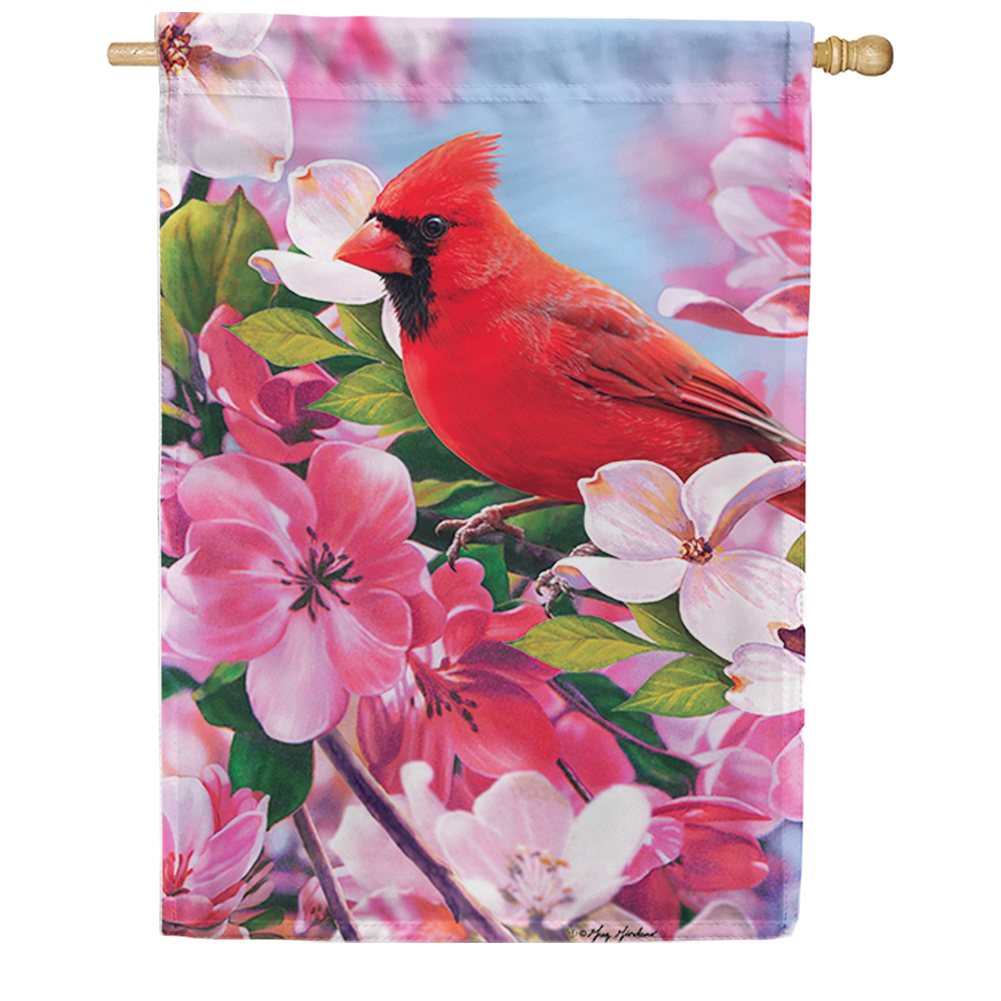 Cardinal Flowers Double Sided House Flag