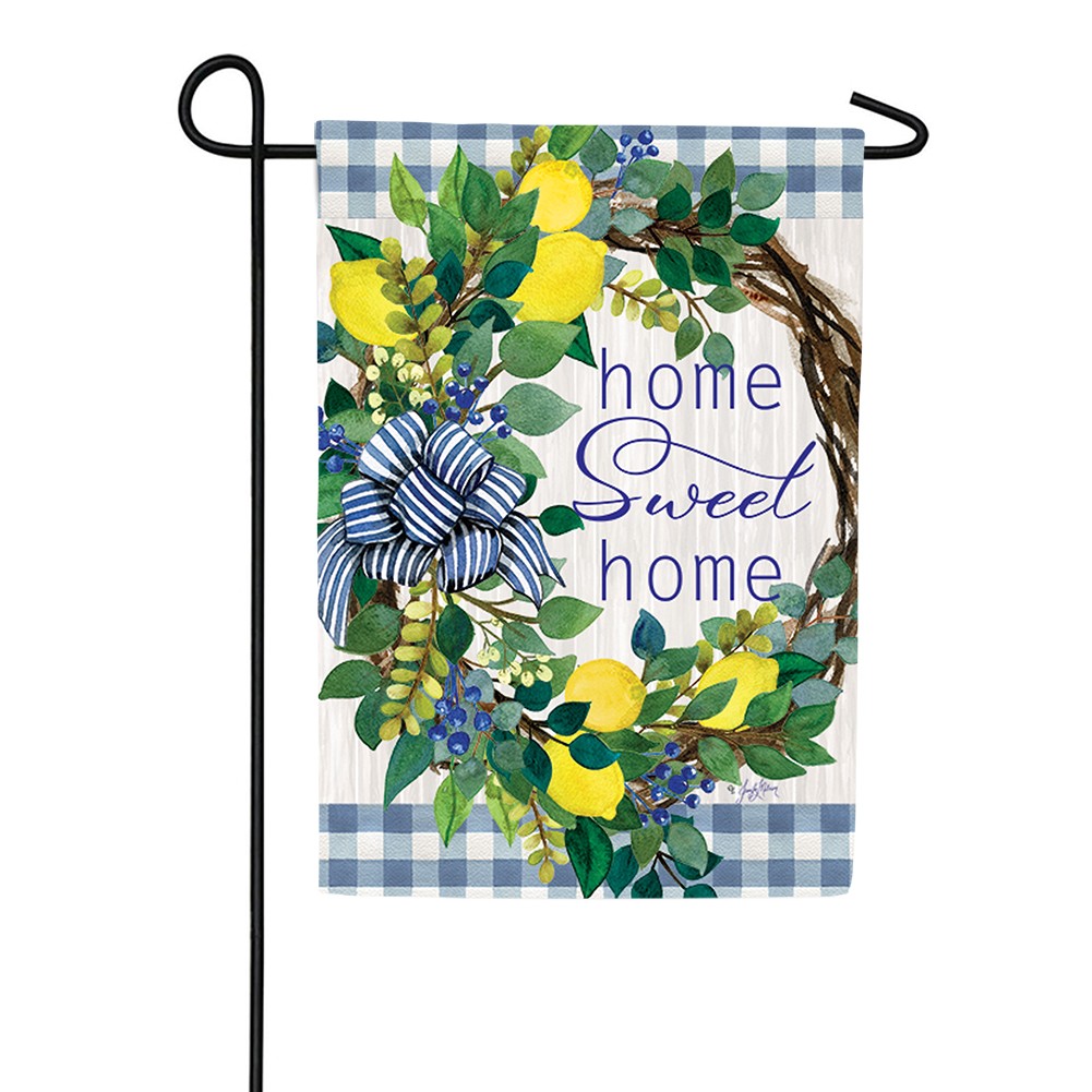 Lemon Wreath Double Sided Garden Flag