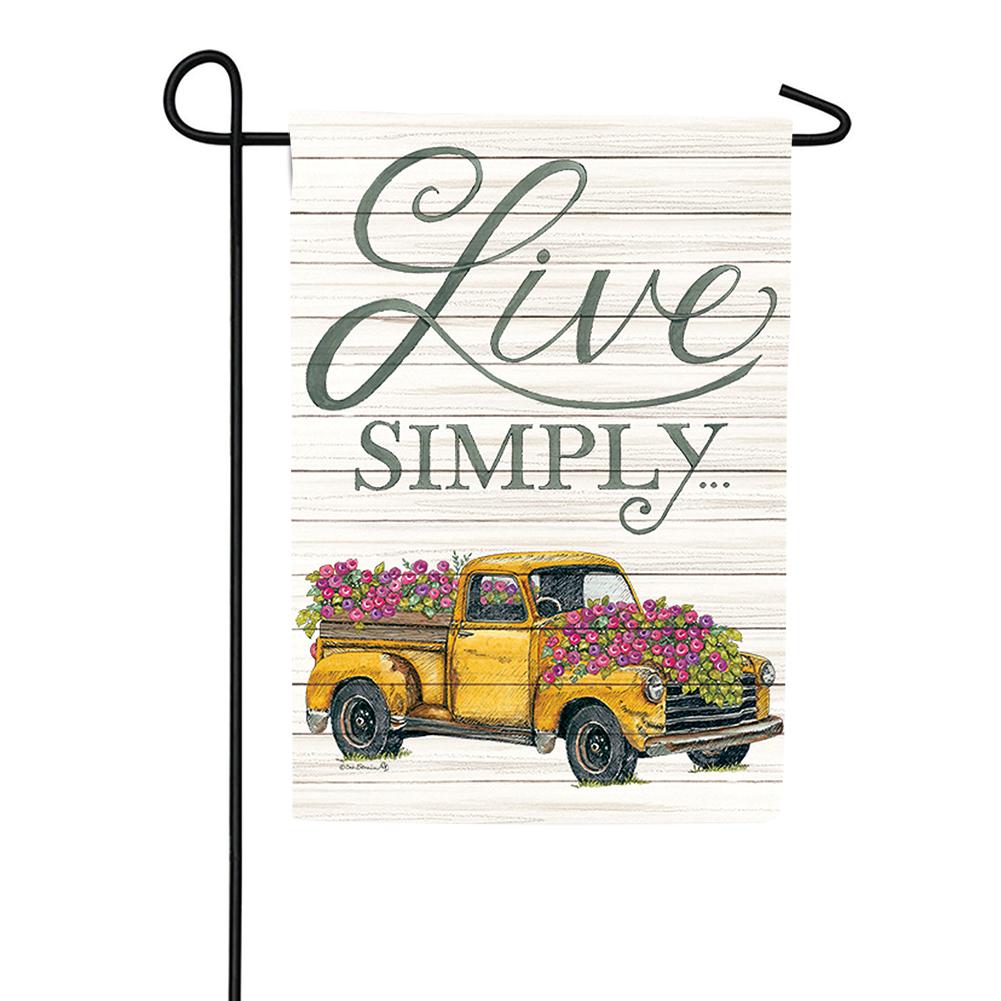 Yellow Truck Double Sided Garden Flag